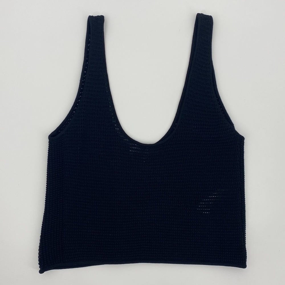 FRAME Crochet Tank Top Black